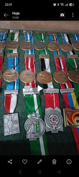 Medalhas comemorativas de vários desportos
