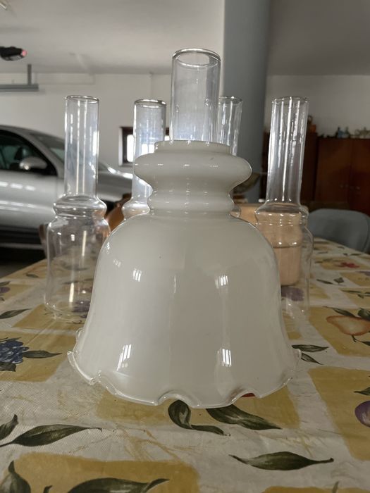 Abajur de candeeiro em vidro