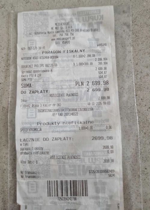 Nowy Laptop Asus VivoBook 15 A1504VA / i5-1335U / 16GB RAM / Gwarancja