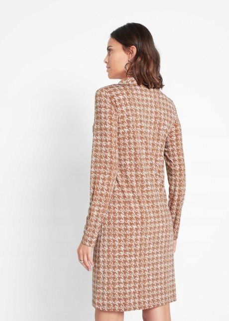 B.P.C sukienka beżowa w pepitkę r.40/42