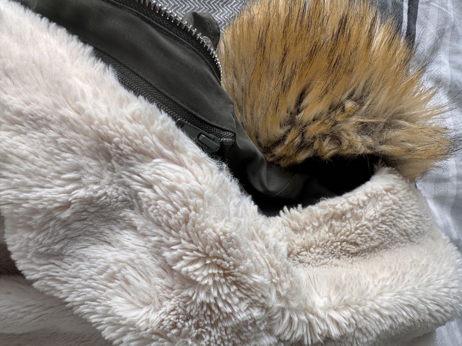 Kurtka zimowa parka damska, kolor khaki, rozmiar S