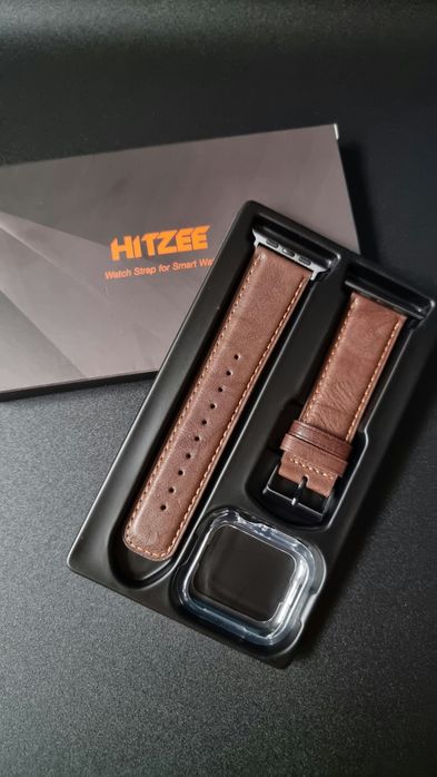 Skórzane pasek do zegarków HITZEE + etui ochronne 42,44,45,46,49mm