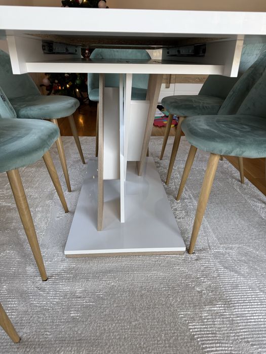 Mesa de sala de jantar branca lacada (como nova)