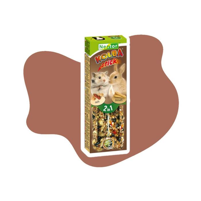 Nestor Kolby Classic 2w1 Biszkopty + Orzechy 115g dla gryzoni i królików
