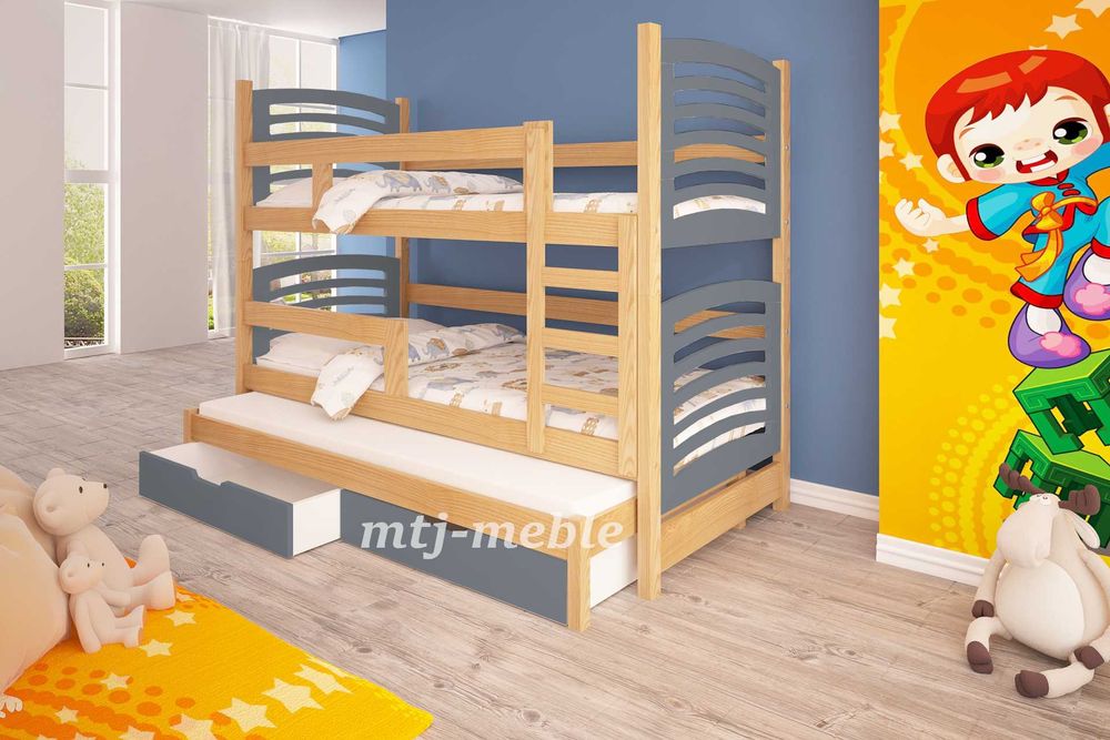 Nowoczesne łóżko piętrowe 3 osobowe Olek! Promocyjna Cena Hit!