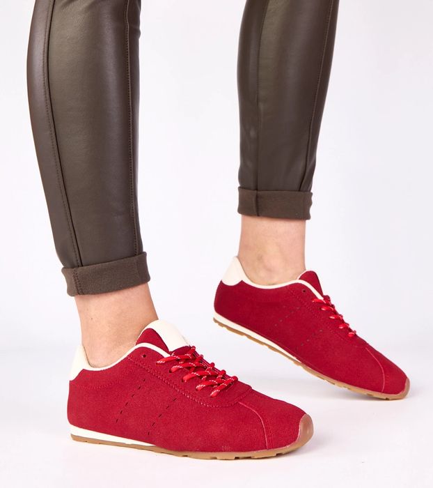 Czerwone sneakersy z białym akcentem Birna