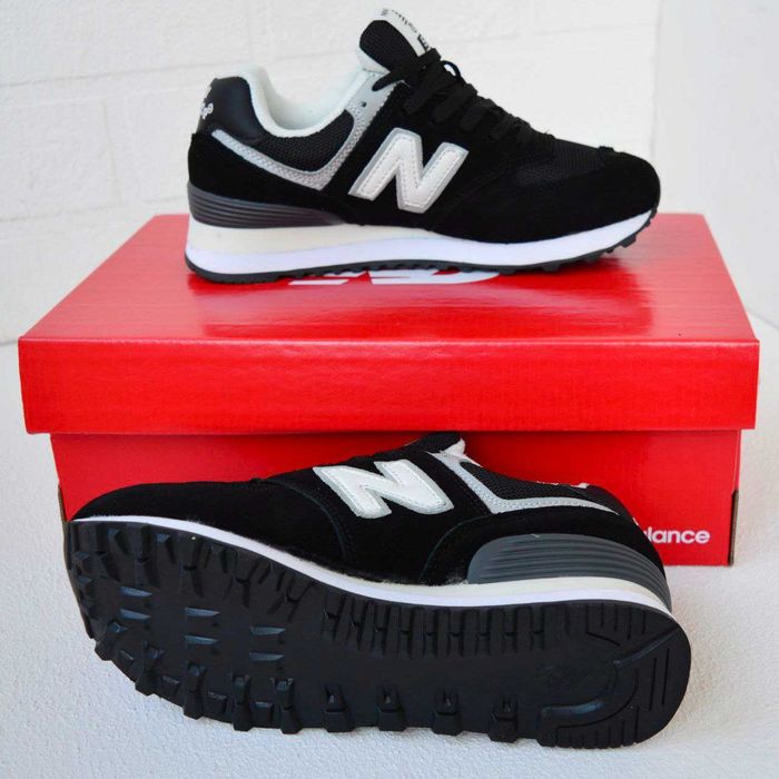 New Balance 574 Black White чорні з білим кросівки жіночі нью беленс баланс кроссовки кросовки