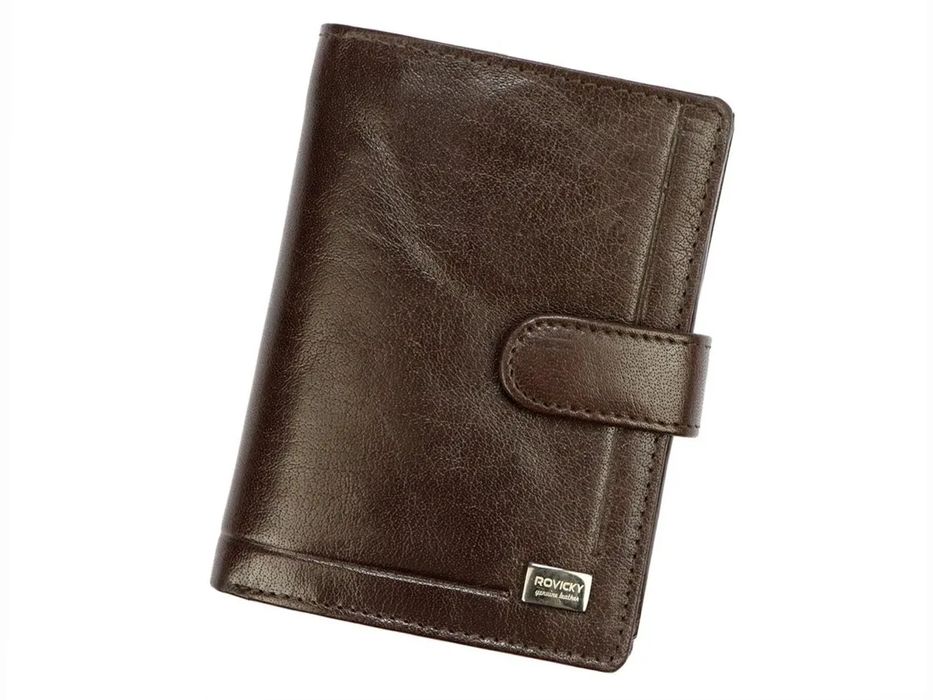 portfel męski rovicky rfid skóra naturalna brązowy