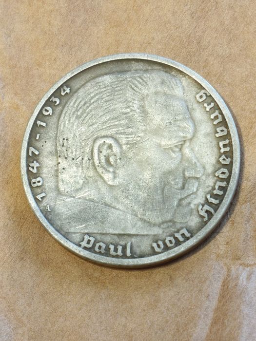5 marek hindenburg 1936 srebro oryginał