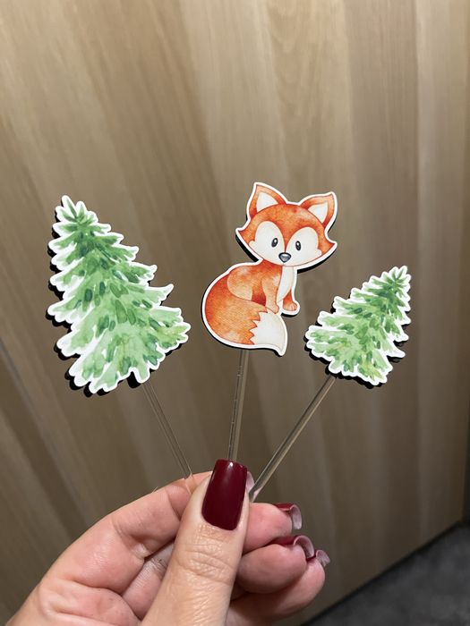 Topper Lisek Las ozdoba na tort