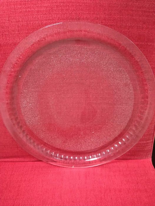 Prato grande novo em vidro para bolos 34cm diâmetro