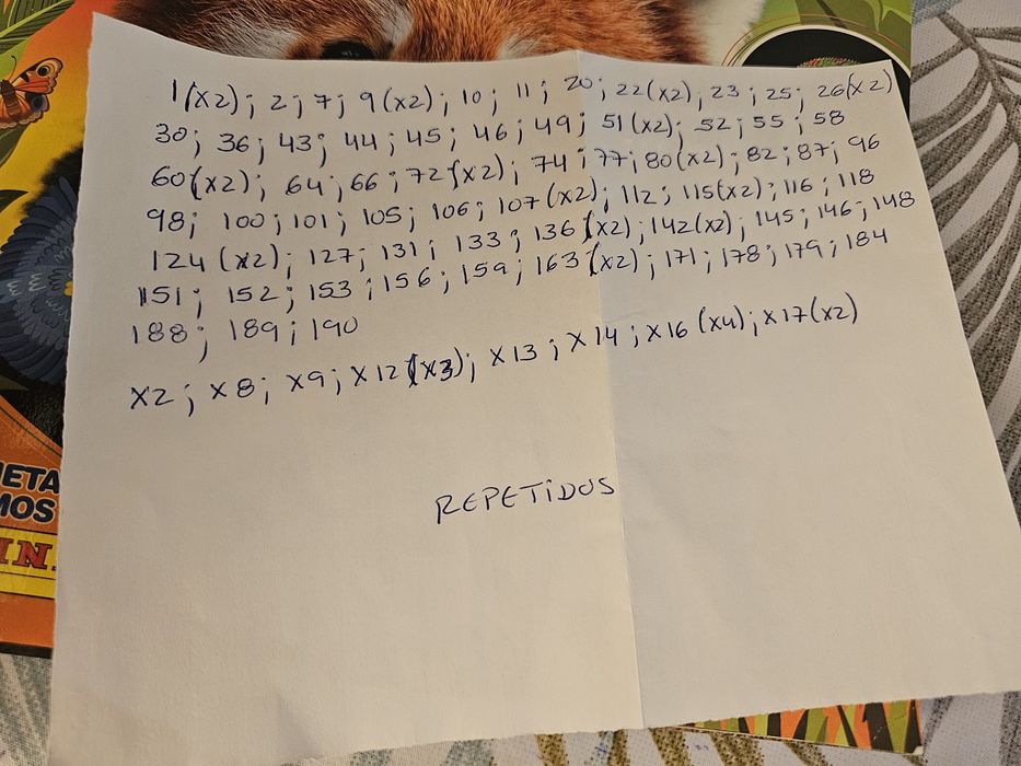 Troco  cromos mundo animal 1001 cores