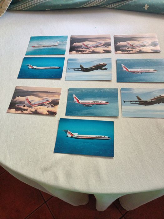 Dez bonitos postais de aviões da TAP, sem uso em ótimo estado.