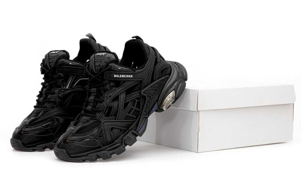 Мужские кроссовки Balenciaga Track 2 "Black" Premium. Размеры 41-45