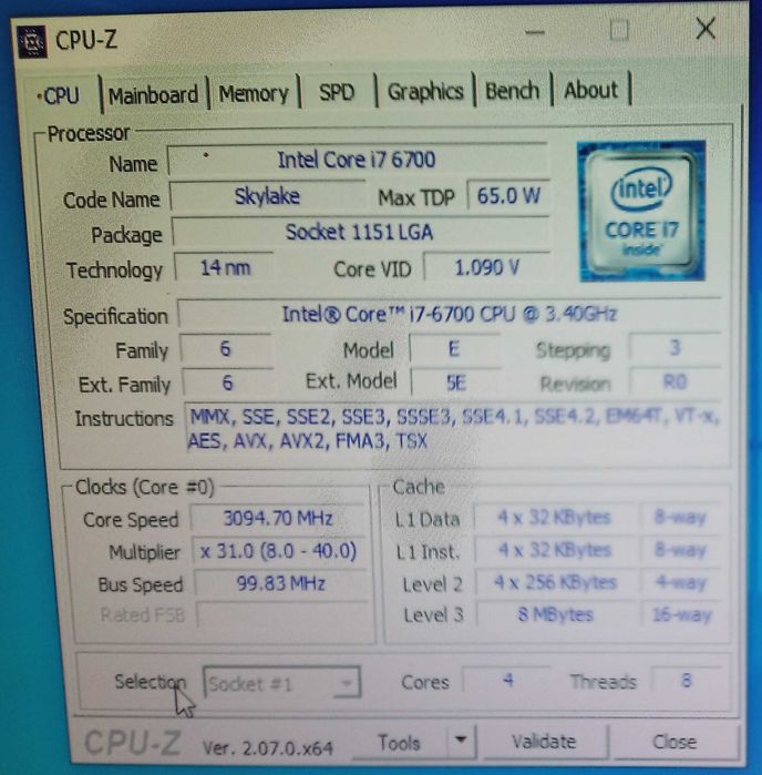 Procesor i7-6700 4x3,4GHz, socket 1151