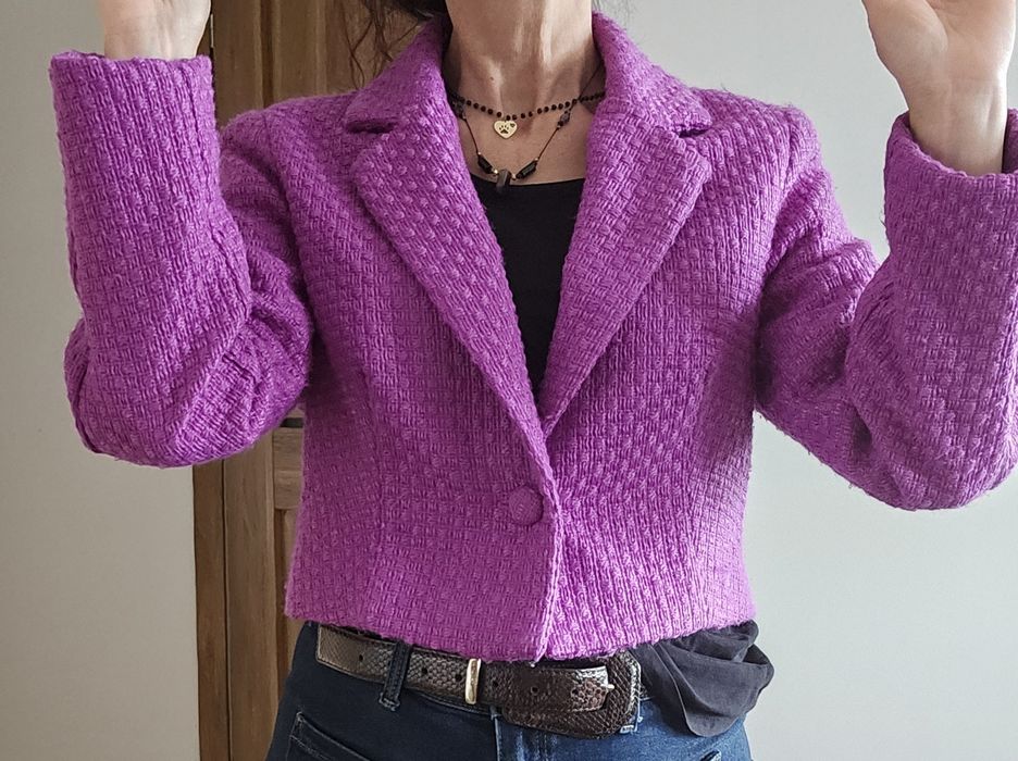 Żakiet 38 bluza kurtka Primark pudełkowa fuksja amarant
