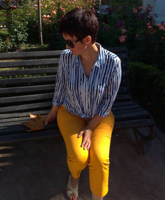 Брюки Marks& Spencer вкорочені кольору мандарин 38 розмір