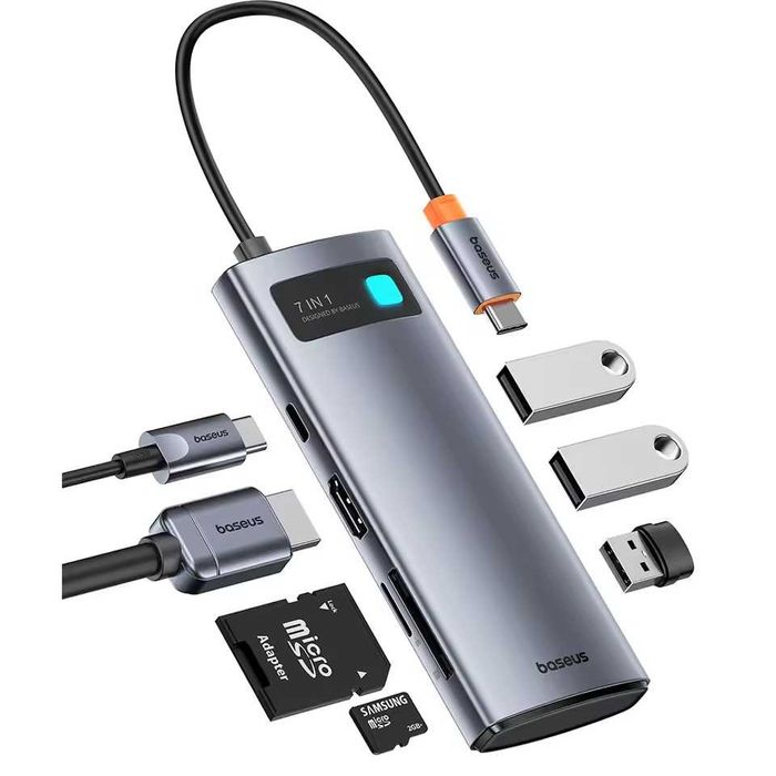 Baseus Hub 7 в 1 4K 60 Hz BS-OH146 MacBook хаб hdmi iphone android