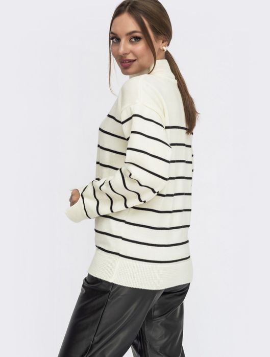 Светр вовняний в'язаний жіночий Dressa 44-48 Молочний