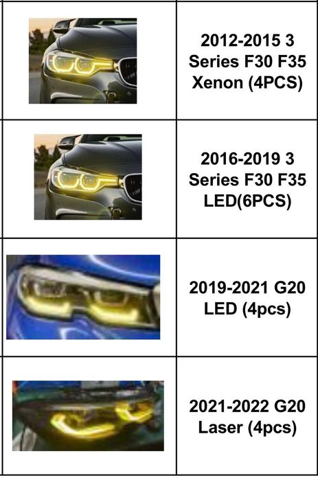 Ангельские глазки BMW Жовті ходові вогні БМВ Желтые глазки БМВ DRL BMW