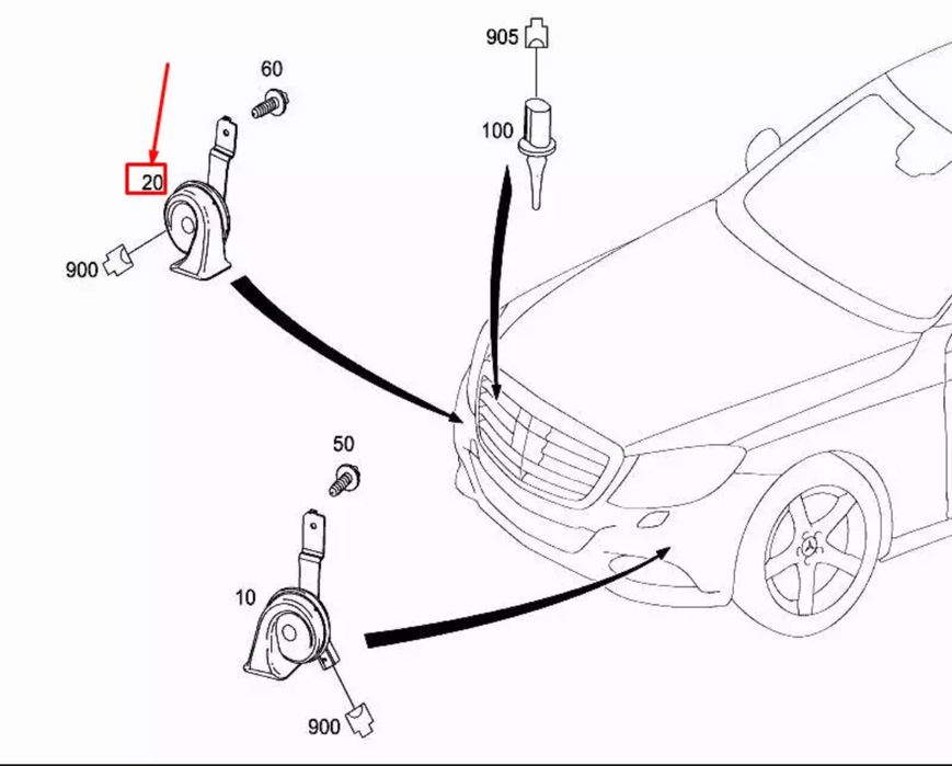 Сигнал звуковий (клаксон) Mercedes Оригінал A2255421420 (A2225421720)