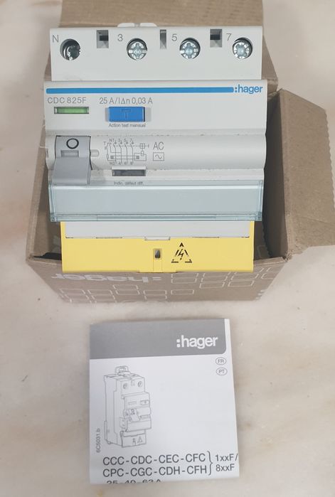 Interruptor diferencial hager CDC 825F 25A /0,03 A
