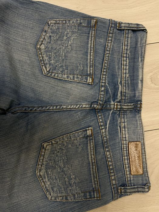 Джинсы низкая талия прямые bootcut flared 36 скинни 2000s 90s голубые