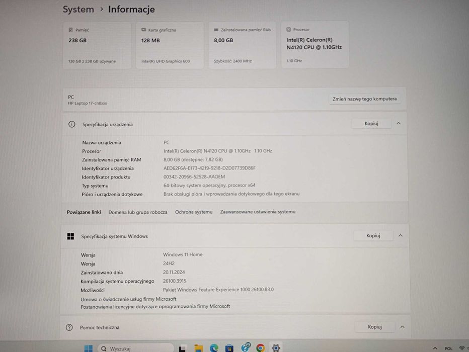 Sprzedam Laptop HP 17 "