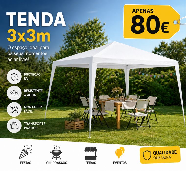 Tenda 3x3m - apenas 80€ ultimas unidades
