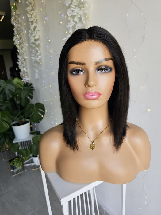 Peruka z włosów naturalnych Monika naturalna czerń lacefront