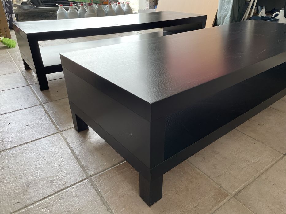 2 Móveis Sala TV, preto-castanho, 120x35x36 cm