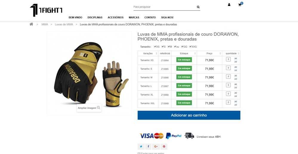 Dorawon Phoenix Luvas de combate profissionais