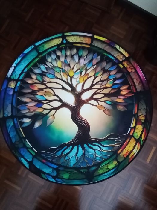 Tapete redondo colorido