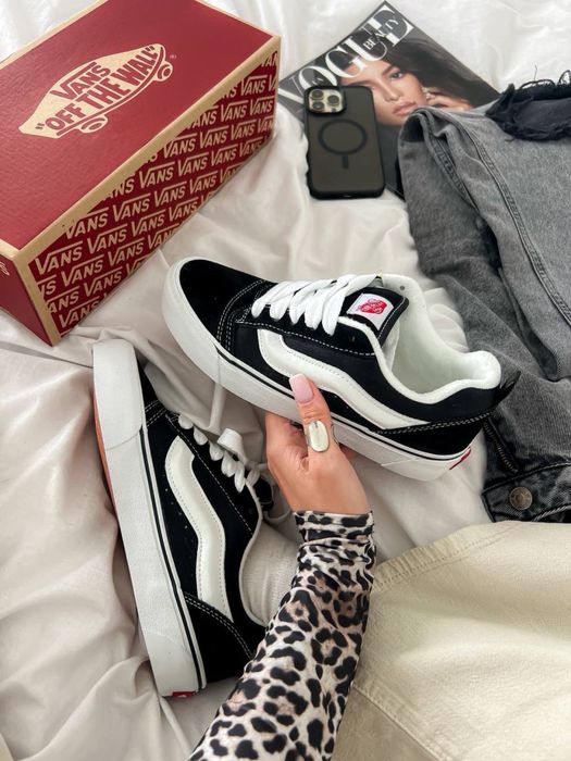 PREMIUM‼️ Кросівки KNU OLD SKOOL BLACK WHITE ванс кну чорні класика