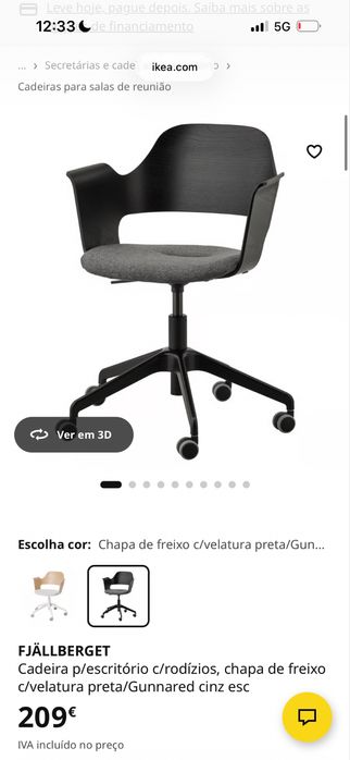 Vendo Cadeira Escritorio Fjallberget