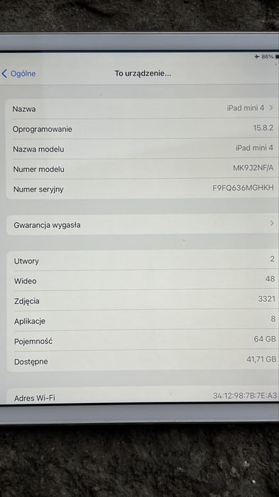 Tablet Ipad mini gen 4