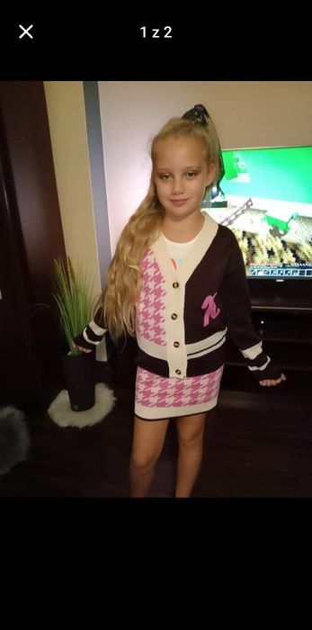 Komplet dla dziewczynki 140-146 sweterek spódniczka spódnica sweter