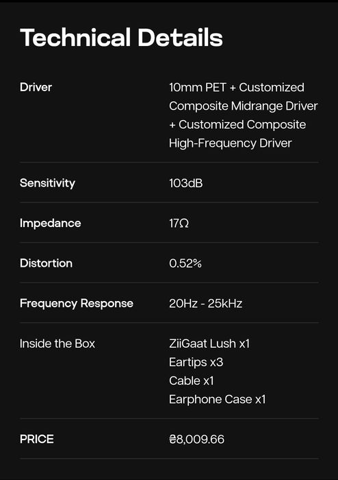 Ziigaat Lush Studio 1DD+4BA Hybrid IEM