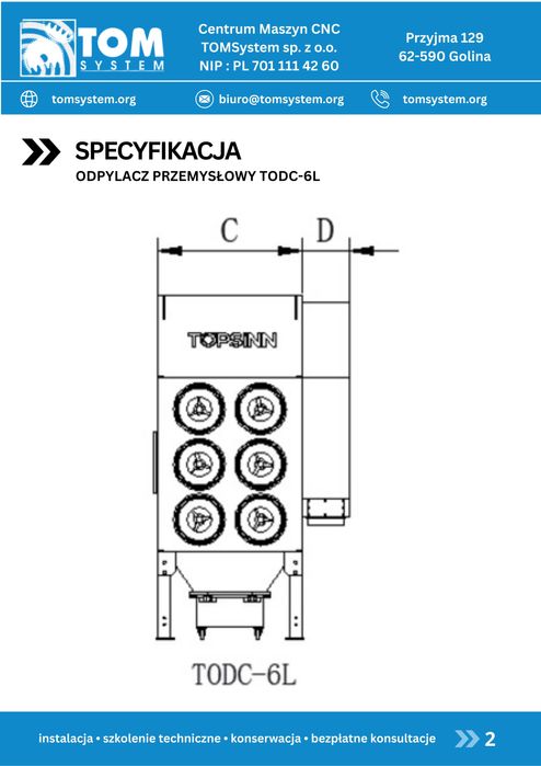 Odpylacz przemysłowy TODC-6L