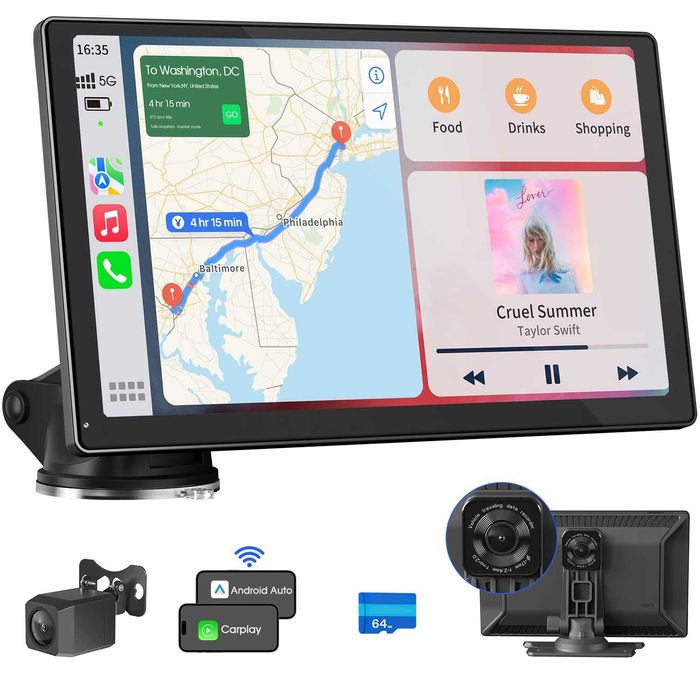Radio monitor samochodowy 9" carplay android auto kamera cofania