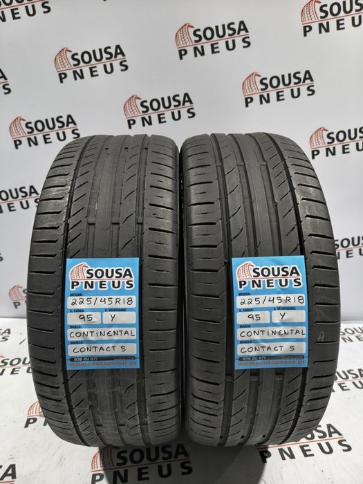 2 pneus semi novos 225-45R18 Continental - Oferta dos Portes