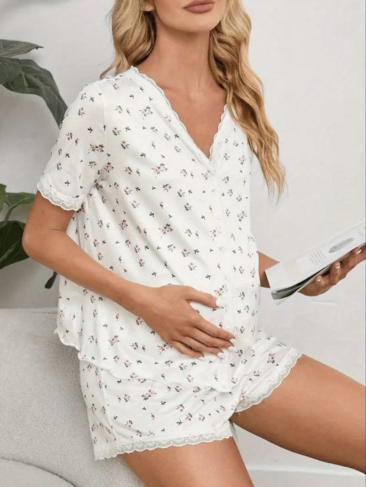 Піжама для вагітних шорти кофта футболка сорочка вагітність М Л