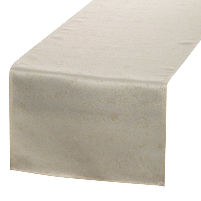 Obrus bieżnik 40x180 Sparkle kremowy ze złotym połyskiem