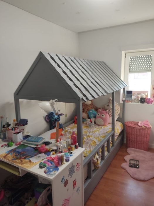 Cama de criança Cinzenta