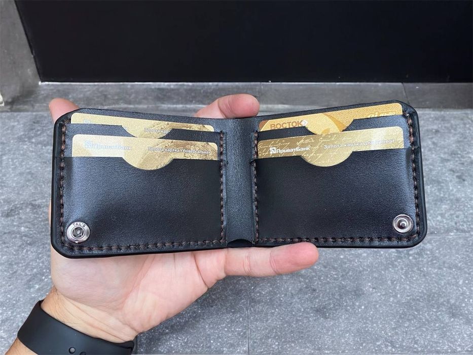 Кошелек мужской кожаный черный| Ручной работы от Dagaz|