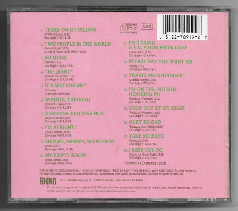 Little Anthony & The Imperials - The Best Of  [CD] [USA]
