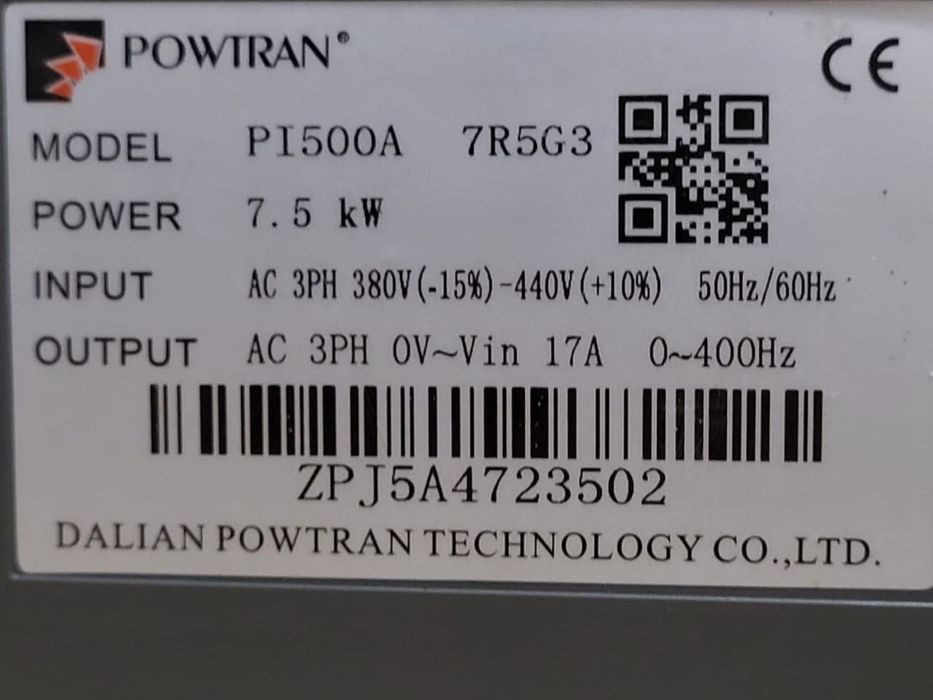 Векторный преобразователь частоты PI500 7R5G3 Powtran 7,5кВт,, 3 ф.