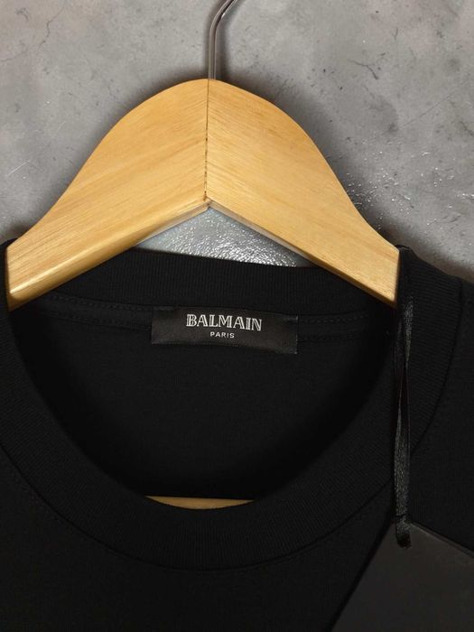 Balmain 100% Bawełna M czarny męski tshirt
