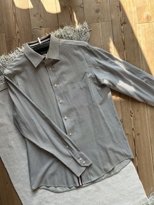 Koszula męska Revert Slim 42 szara w paski