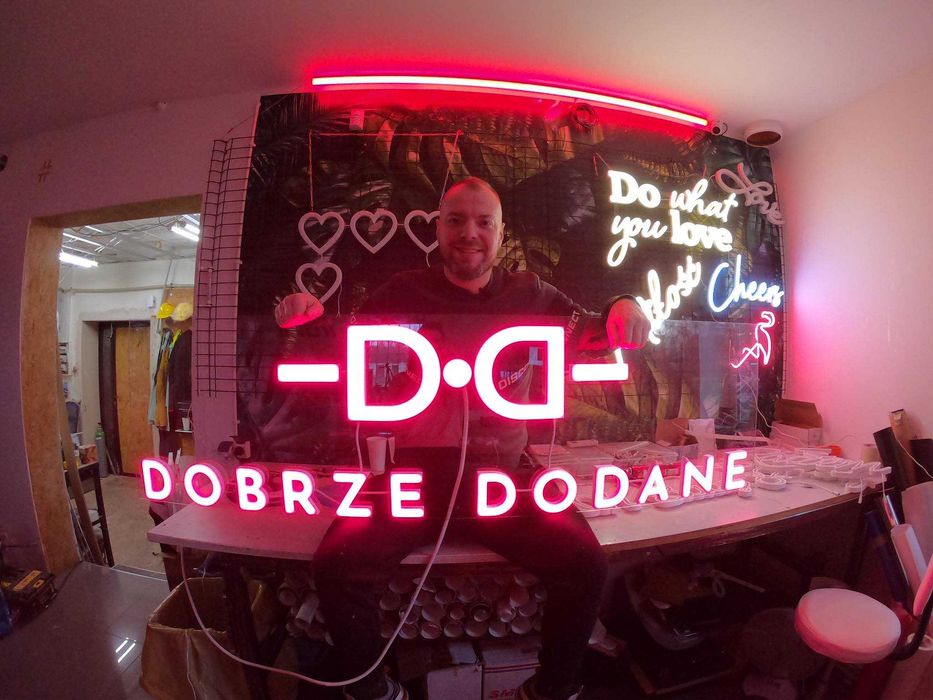 Logo ledowe do biura, restauracji, baru. Wg projektu klienta